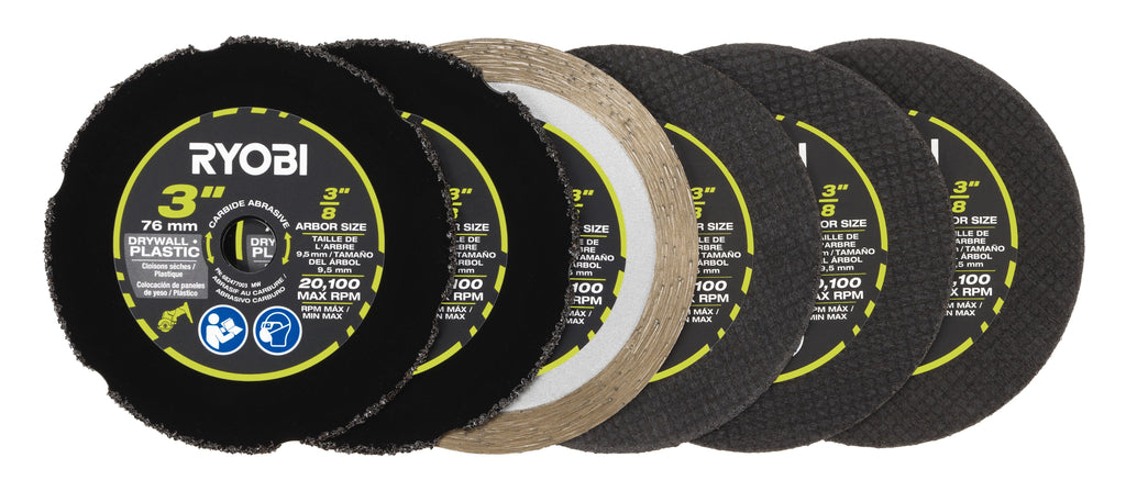RYOBI 6 PC. 3 in. Cut-Off Wheel Set Image 4