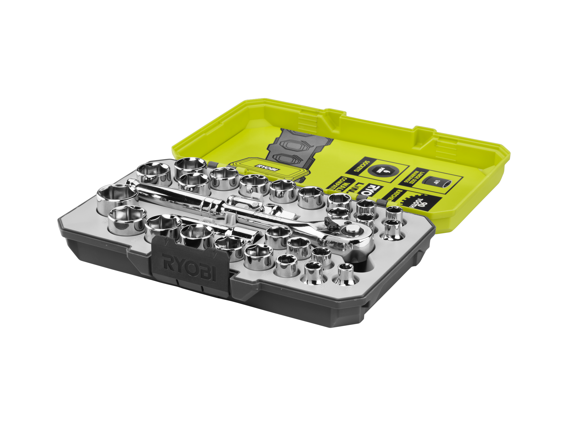 28 PC. 3/8" Ratchet and Socket Set Image 2