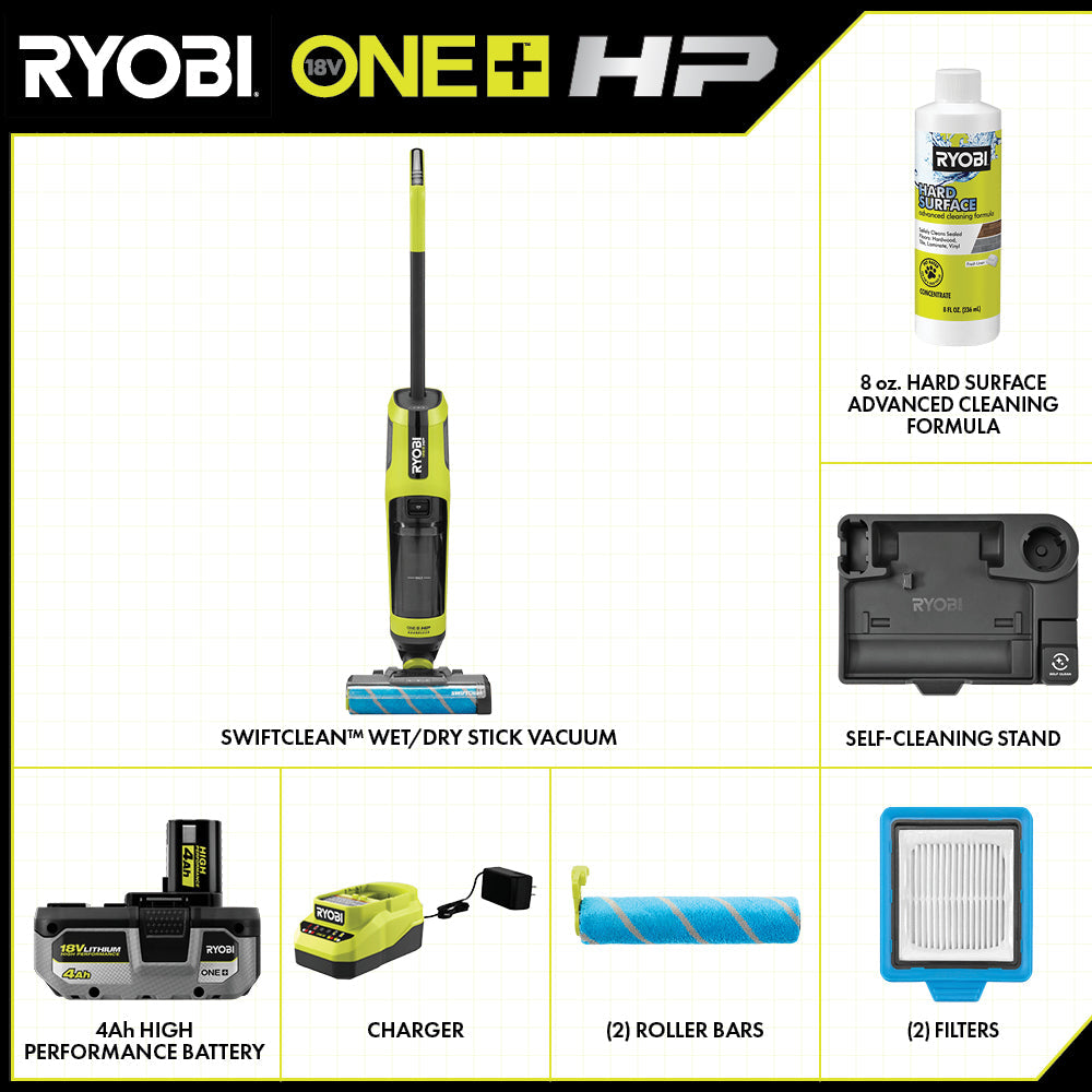 18V ONE+ HP SWIFTCLEAN WET/DRY STICK VACUUM KIT – RYOBI Tools Canada