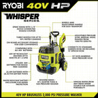 40V HP BRUSHLESS WHISPER SERIES 2000 PSI PRESSURE WASHER  Image 4